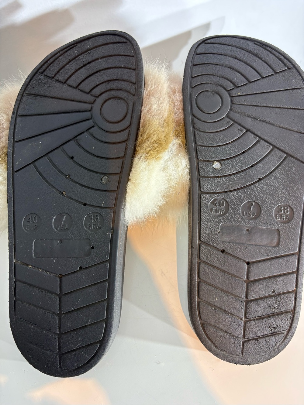 Genuine Fur Slide Sandals Women’s US 7 Black Slip-On - Picture 4 of 10